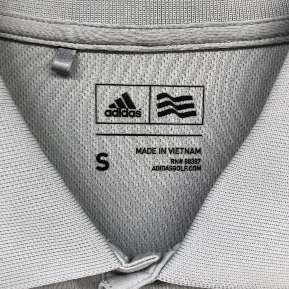 Adidas Golf Polo Shirt Mens S Light‎ Gray Short Sleeve Performance Quick Dry